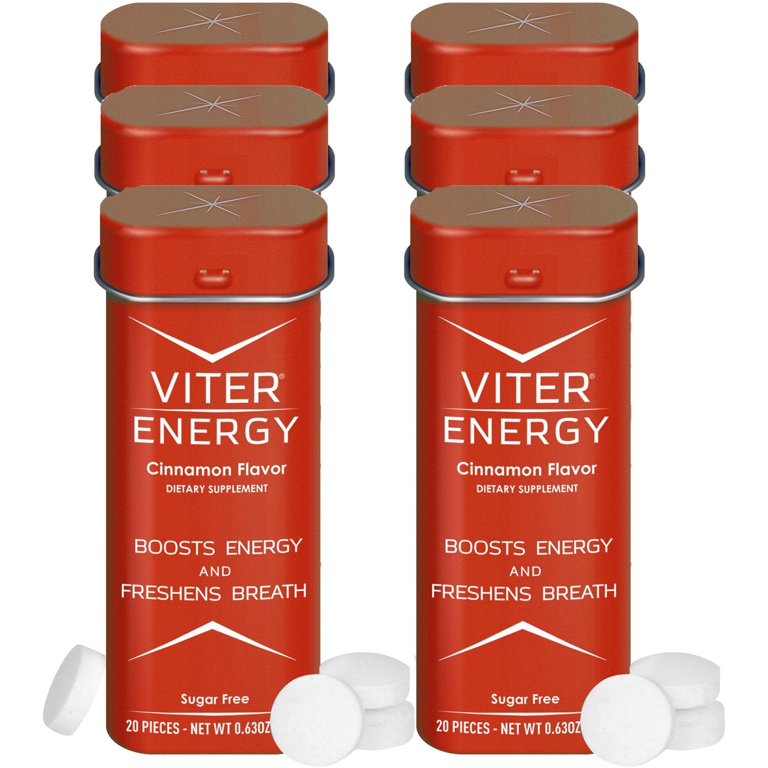 Viter Energy Caffeine Mints - Cinnamon - 6-Pack