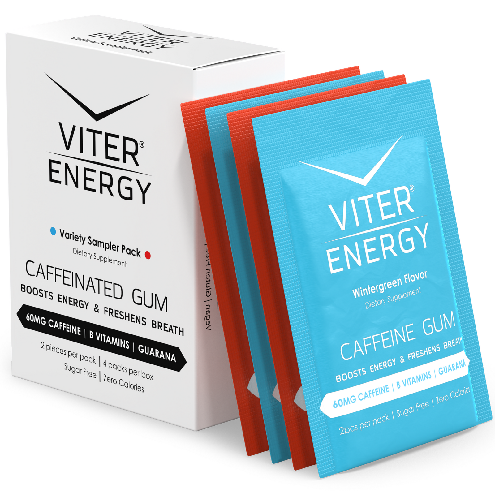 Try Viter Energy Caffeine Gum - 2 Flavor Sampler