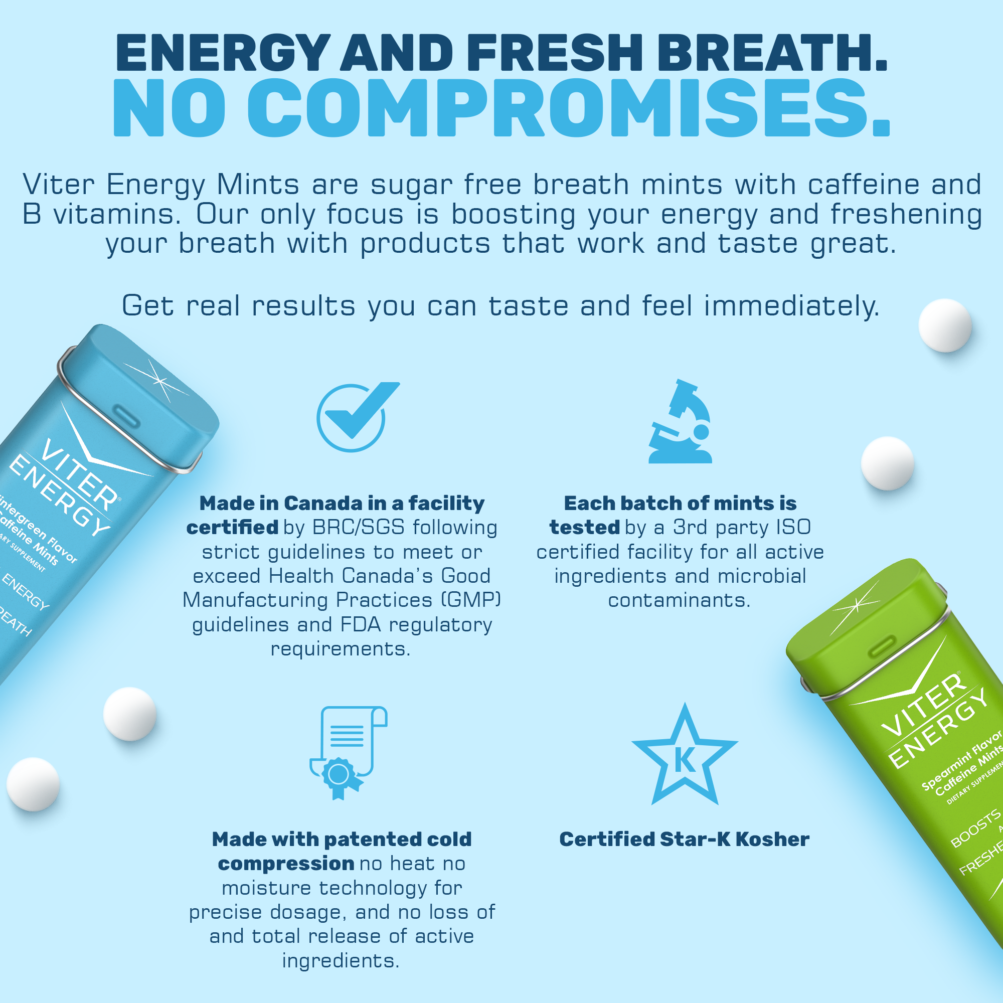 Viter Energy Caffeine Mints - 5 Flavor Variety Pack