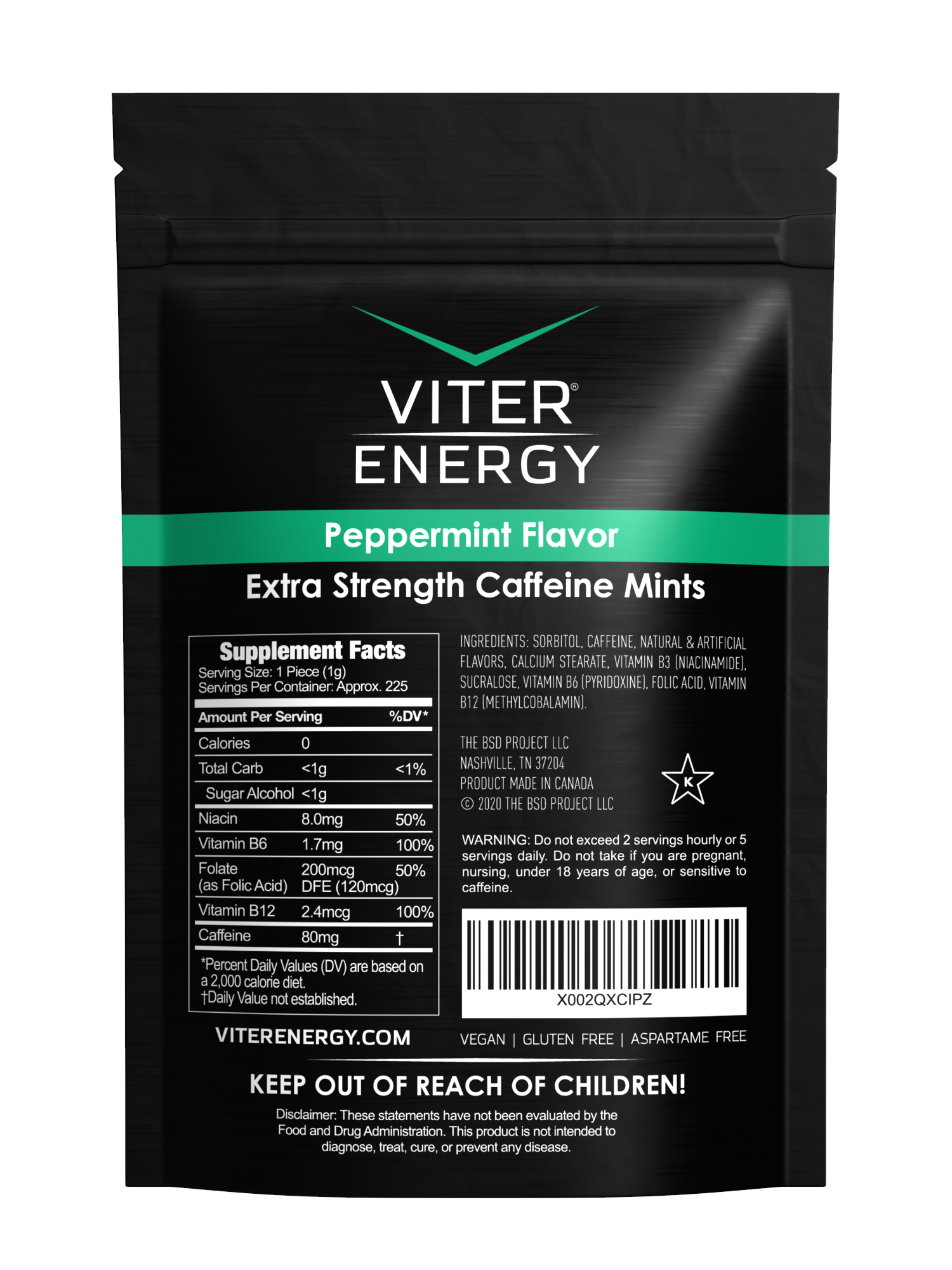 Viter Energy Extra Strength Caffeine Mints - 1/2 LB Bulk Bags (Monthly Subscription)