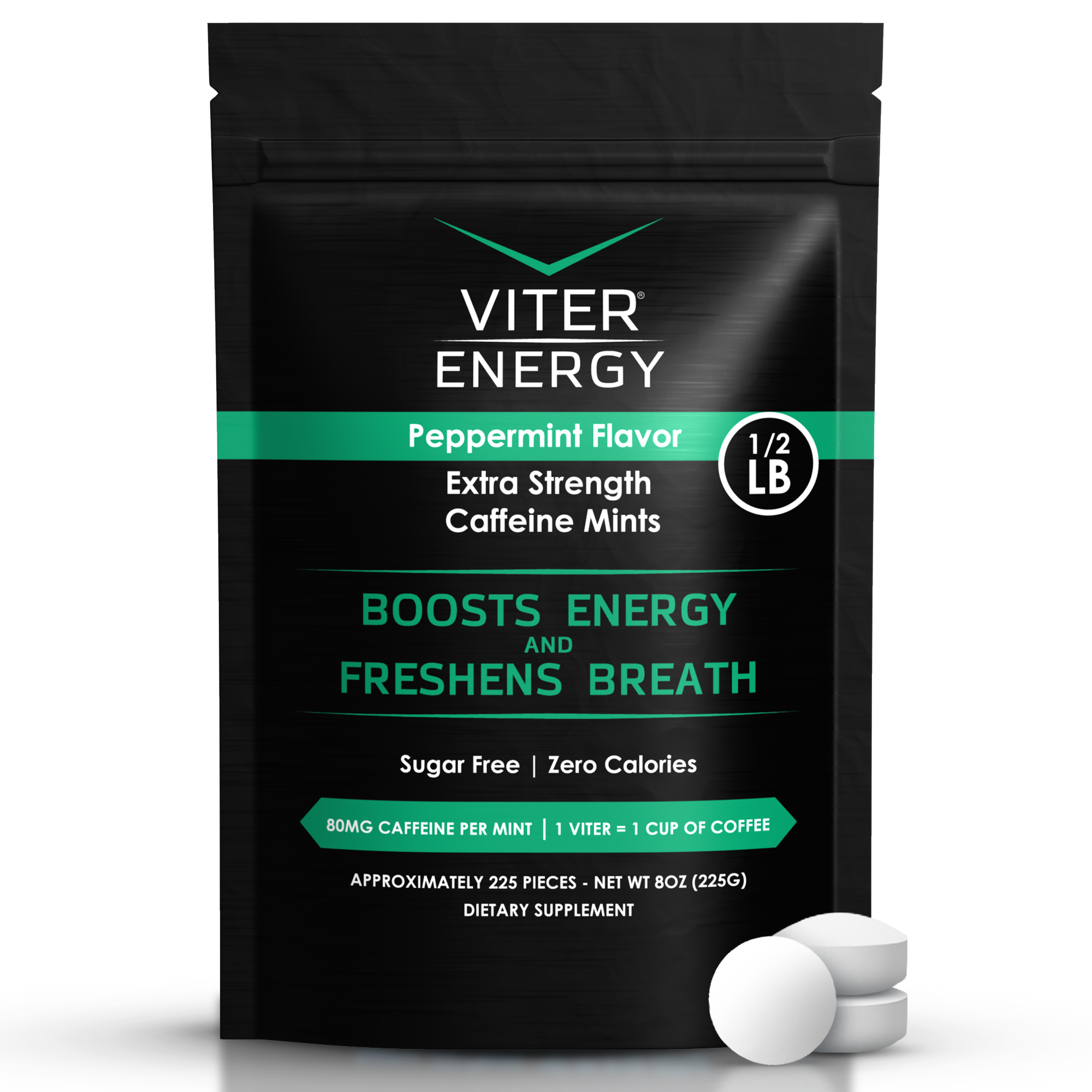 Viter Energy Extra Strength Caffeine Mints - 1/2 LB Bulk Bags