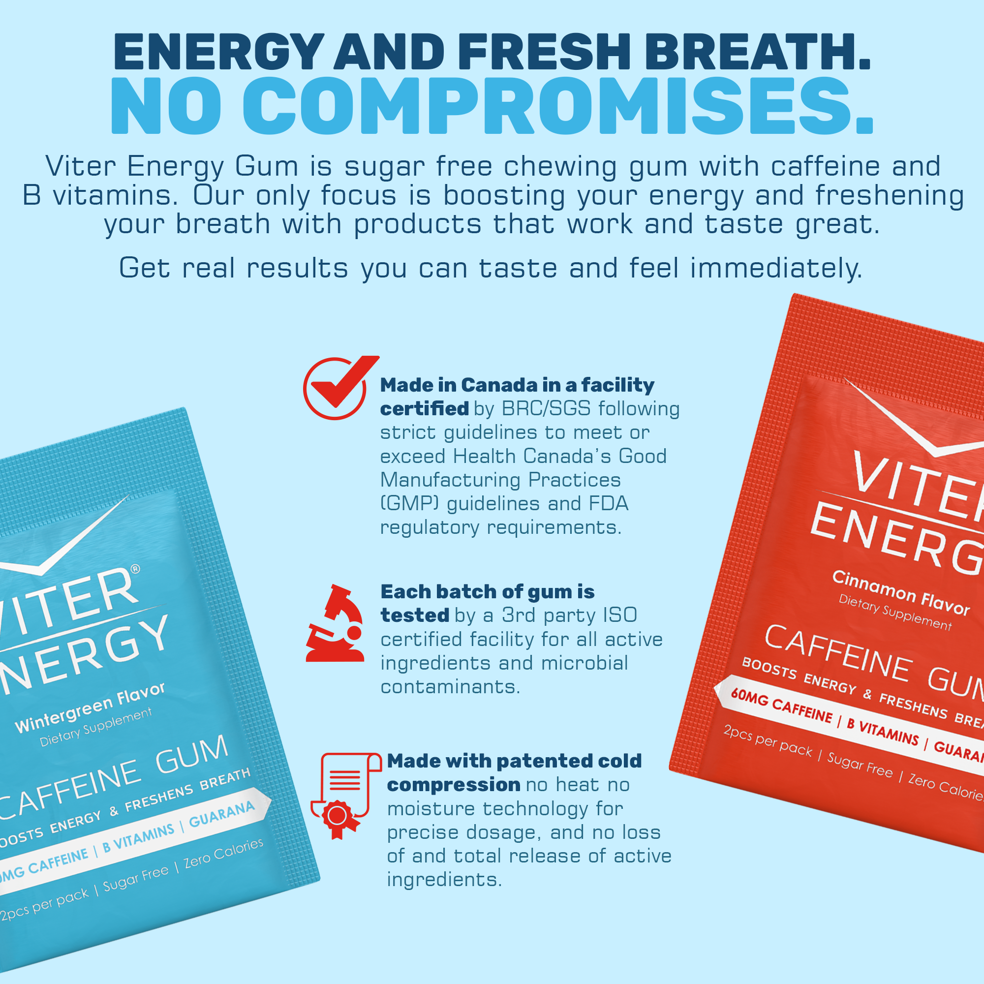 Try Viter Energy Caffeine Gum - 2 Flavor Sampler